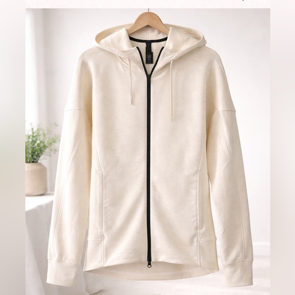 adidas Other - Adidas Unisex Oversized P2P 26 Cream Zip-Up Hoodie with Pockets | Sporty Chic